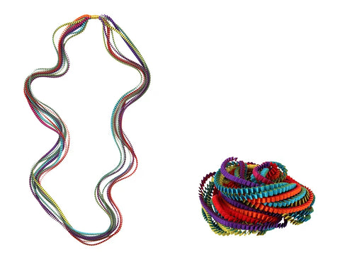 Pleated Necklace in Multicolor Hues, multiple color options