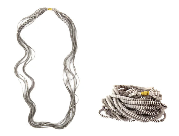 Pleated Necklace in Metallic Hues, multiple color options