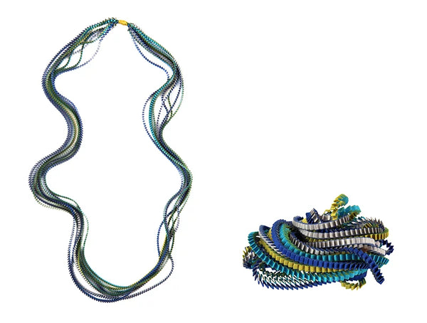 Pleated Necklace in Cool Hues, multiple color options