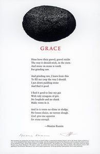 Maxine Kumin "Grace" / Barry Moser Broadside