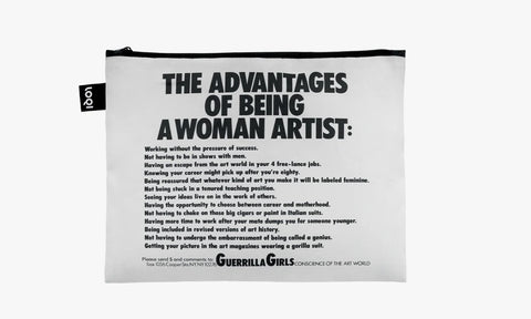 Guerrilla Girls "The Advantages Of Being A Woman Artist" Zip Pouch, medium