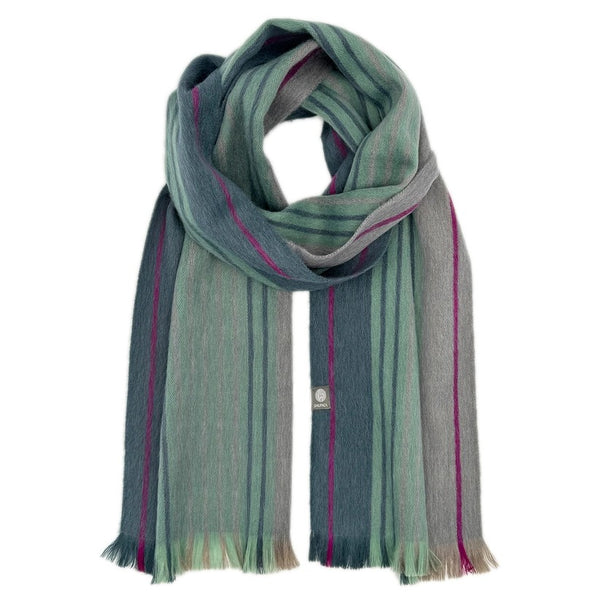 Wild Wasabi Striped Alpaca Scarf