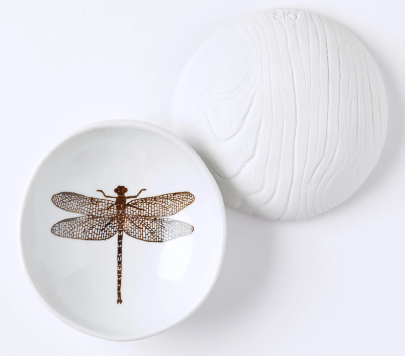 Dragonfly Woodgrain Bowl