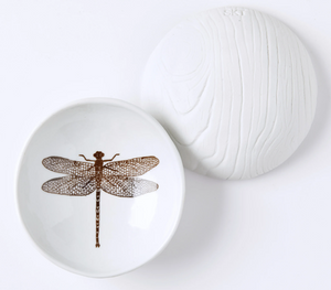 Dragonfly Woodgrain Bowl