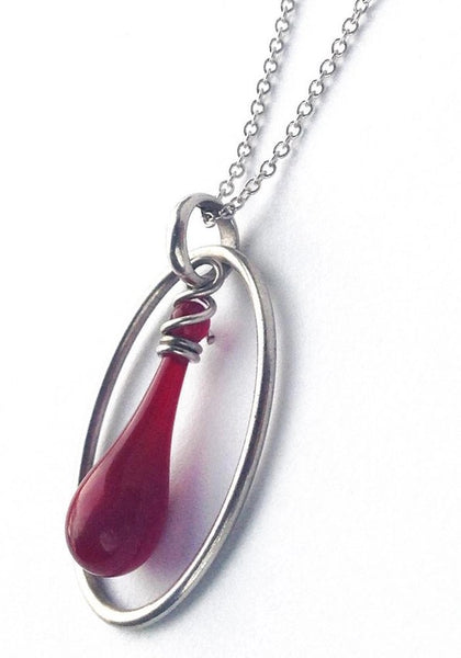 Cameo Teardrop Necklace, multiple color options
