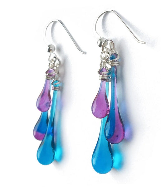 Trio Teardrop Earrings, multiple color options