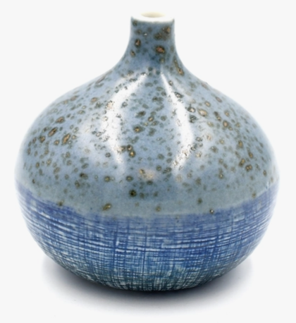 Bud Vase, 2-Patterned with Speckled Blue