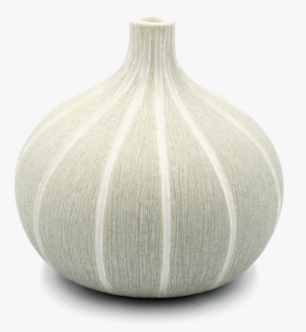 Bud Vase, Gray with Lines