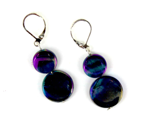 Double Mother of Pearl Earrings, various colors
