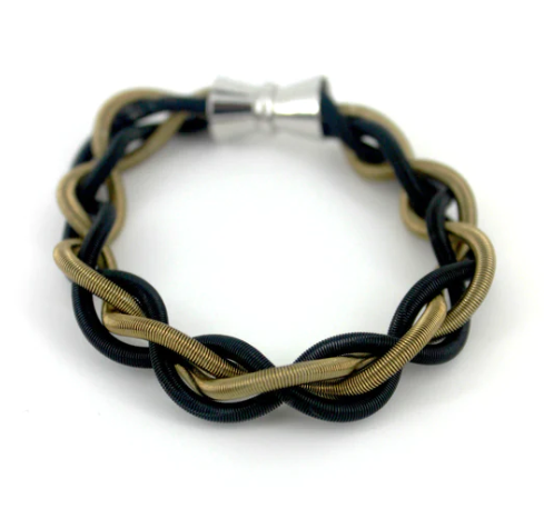 Braided Piano Wire Bracelet, multiple options