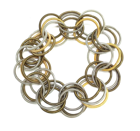 Spring Ring Piano Wire Bracelet, multiple options