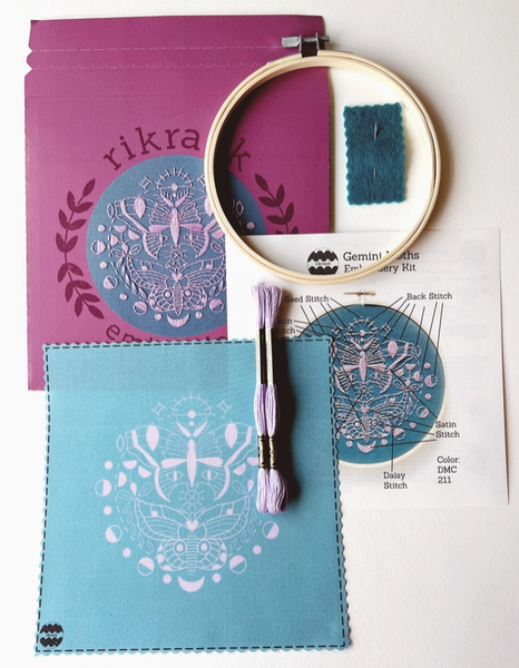 Gemini Moth Embroidery Kit