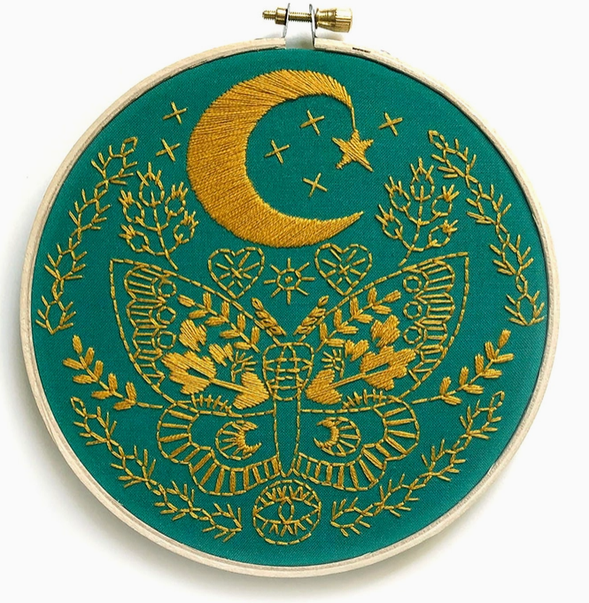 Lunar Moth Embroidery Kit