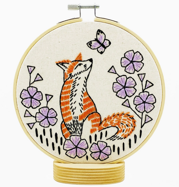 Fox in Phlox Embroidery Kit
