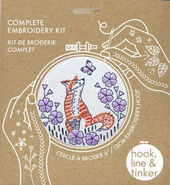 Fox in Phlox Embroidery Kit