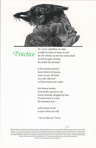 Ellen Bryant Voigt "Practice" / Barry Moser Broadside