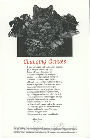 Dean Young "Changing Genres" / Barry Moser Broadside