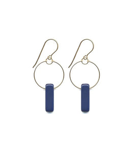 Navy Bar + Hoop Earrings