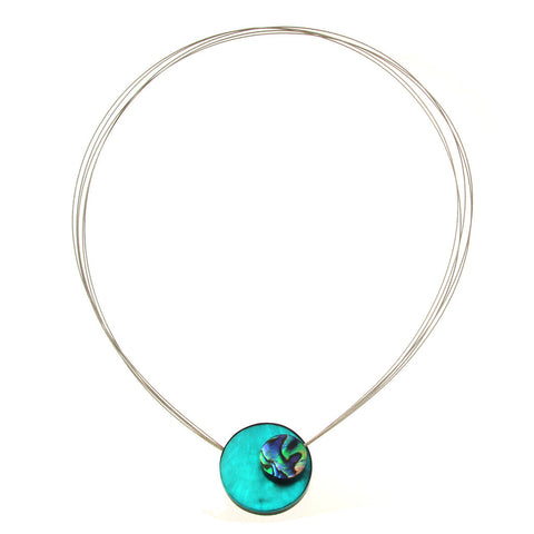 Paua and Turquoise Orbital Necklace
