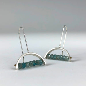 Ashka Dymel handmade earring earrings green blue sterling silver half moon arc geometric scma smith college museum of art