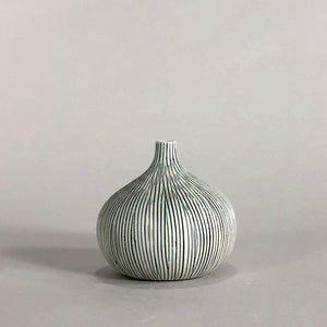 gray grey porcelain glaze stripe handmade handcrafted vase geometric display scma smith college museum of art
