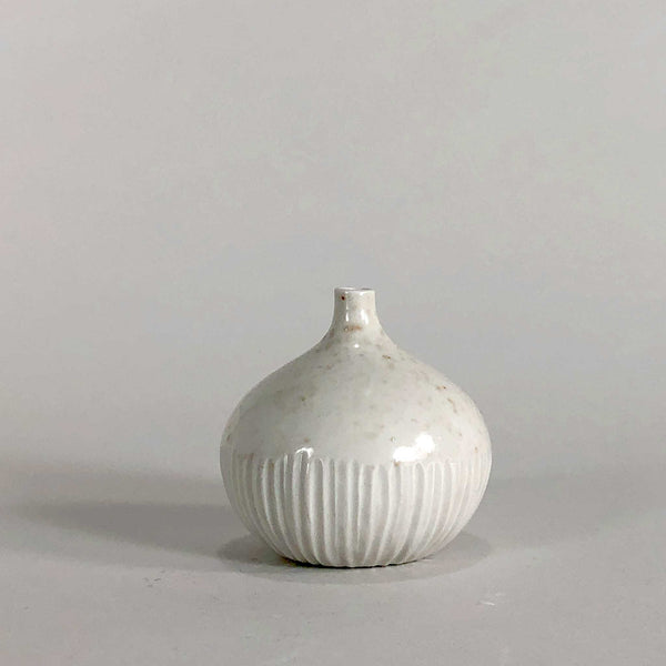 small bud vase white porcelain glaze geometric handmade SCMA Smith College Museum of Art
