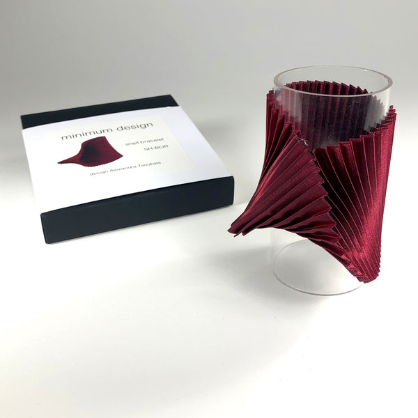 Alexandra Tsoukala polyester recycle sustainable pleat geometric bracelet purple red wine berry scma smith college museum of art