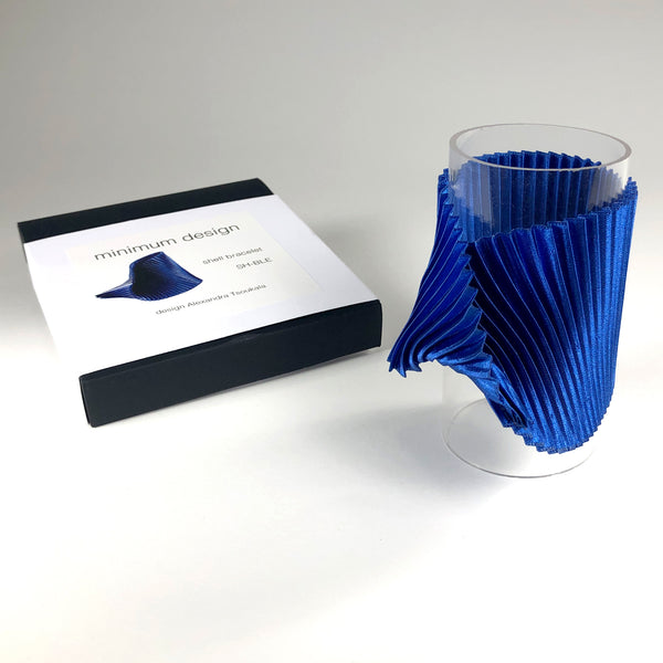 Alexandra Tsoukala polyester recycle sustainable pleat geometric bracelet blue cobalt scma smith college museum of art