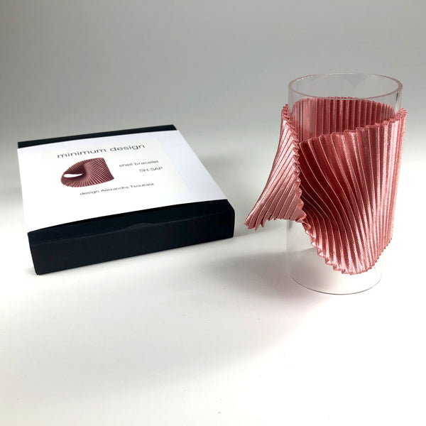 Alexandra Tsoukala polyester recycle sustainable pleat geometric bracelet red pink scma smith college museum of art