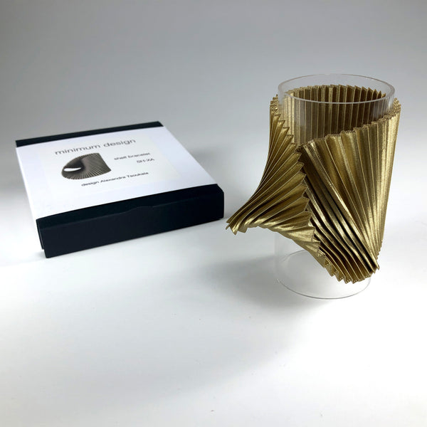 Alexandra Tsoukala polyester recycle sustainable pleat geometric bracelet gold bronze scma smith college museum of art