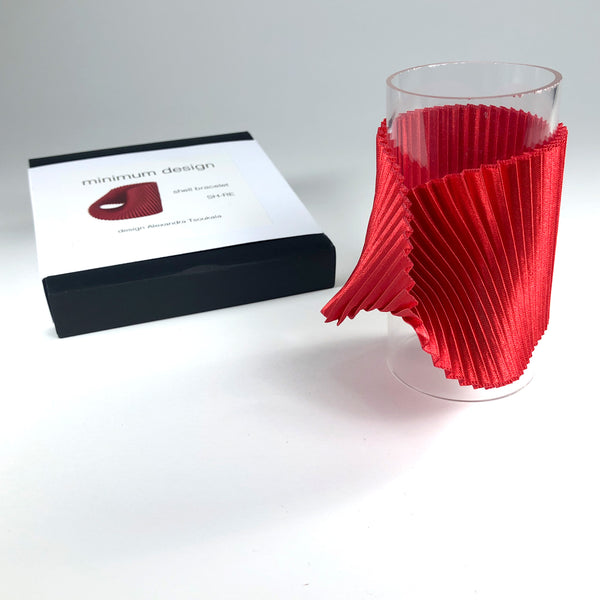Alexandra Tsoukala polyester recycle sustainable pleat geometric bracelet red pink scma smith college museum of art