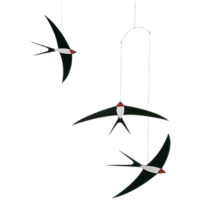 Three Flying Swallows Mobile