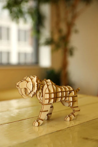 Wooden 3-D Sabertooth Tiger Puzzle