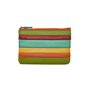 leather coin purse zipper colorful stripes green red blue yellow orange black wallet scma smith college art museum
