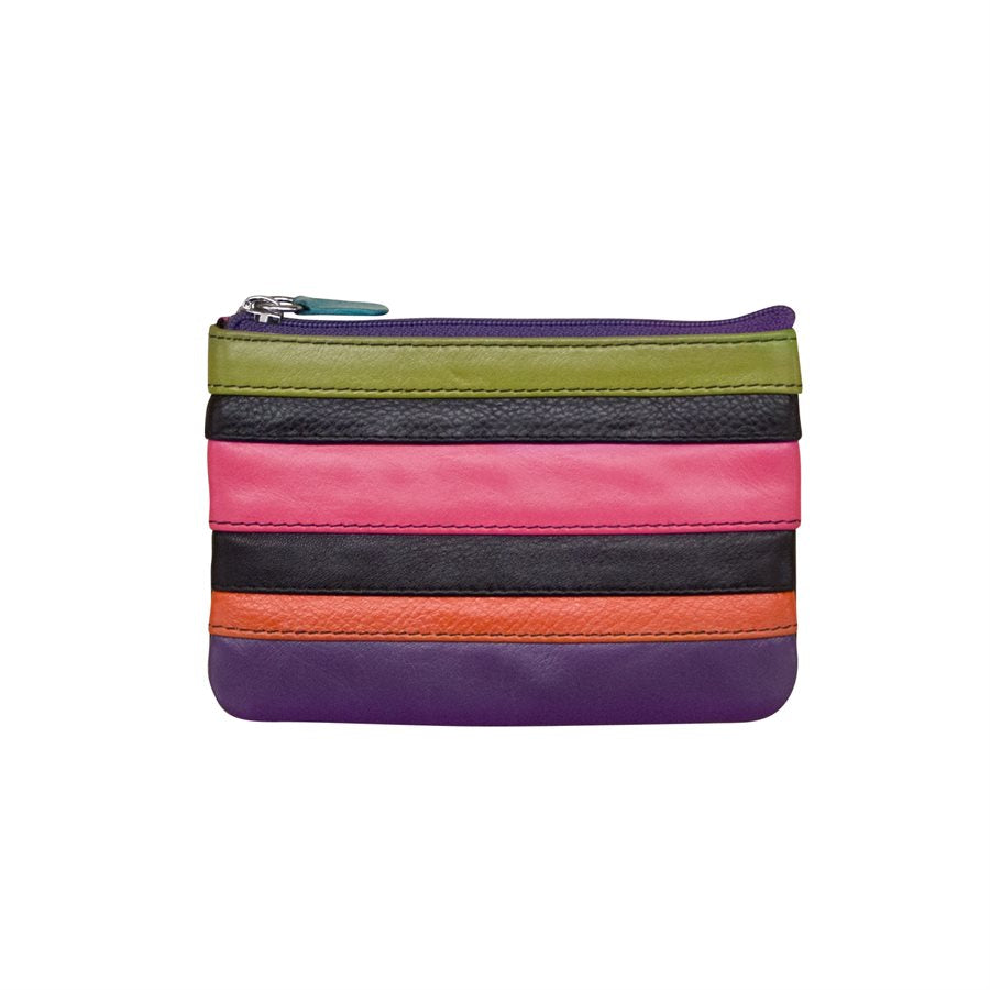 leather coin purse zipper colorful stripes green pink orange purple black wallet scma smith college art museum