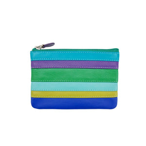 leather coin purse zipper colorful stripes blue purple green yellow wallet scma smith college art museum