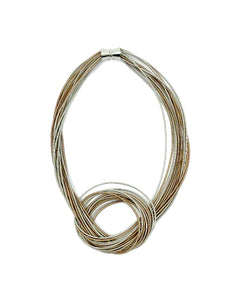 Piano Wire Large Knot Necklace in Champagne