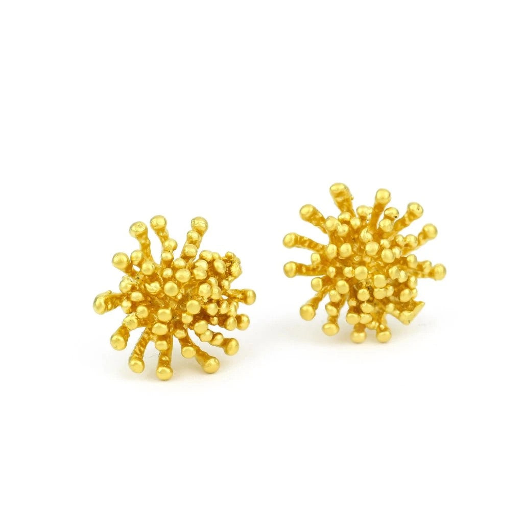 Selen Bayrak pewter gold plated handmade sea urchin round geometric earring earrings scma smith college museum of art