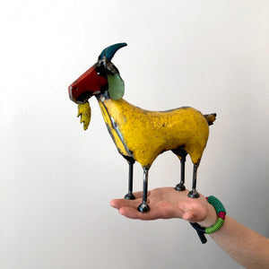 upcycled handmade India goat colorful goat sculpture sustainable scma smith college museum of art