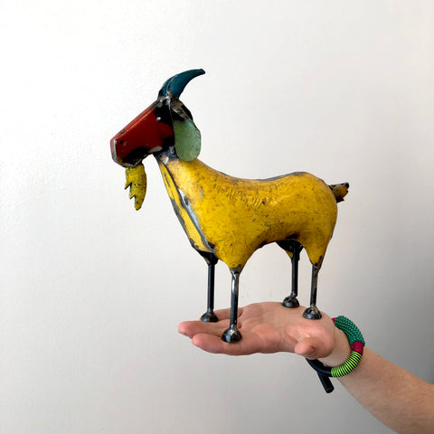 upcycled handmade India goat colorful goat sculpture sustainable scma smith college museum of art