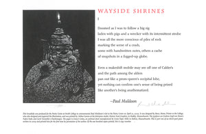 Paul Muldoon, Wayside Shrines by Paul Muldoon, Boutelle-Day Poetry Center at Smith College,Smith College, SCMA, Smith College Museum of Art, Barry Moser, Broadside