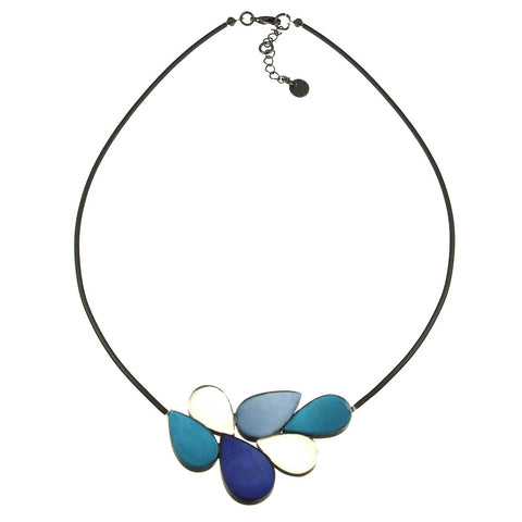 Petal Necklace in Blue Hues