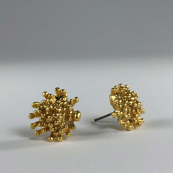 Selen Bayrak pewter gold plated handmade sea urchin round geometric earring earrings scma smith college museum of art