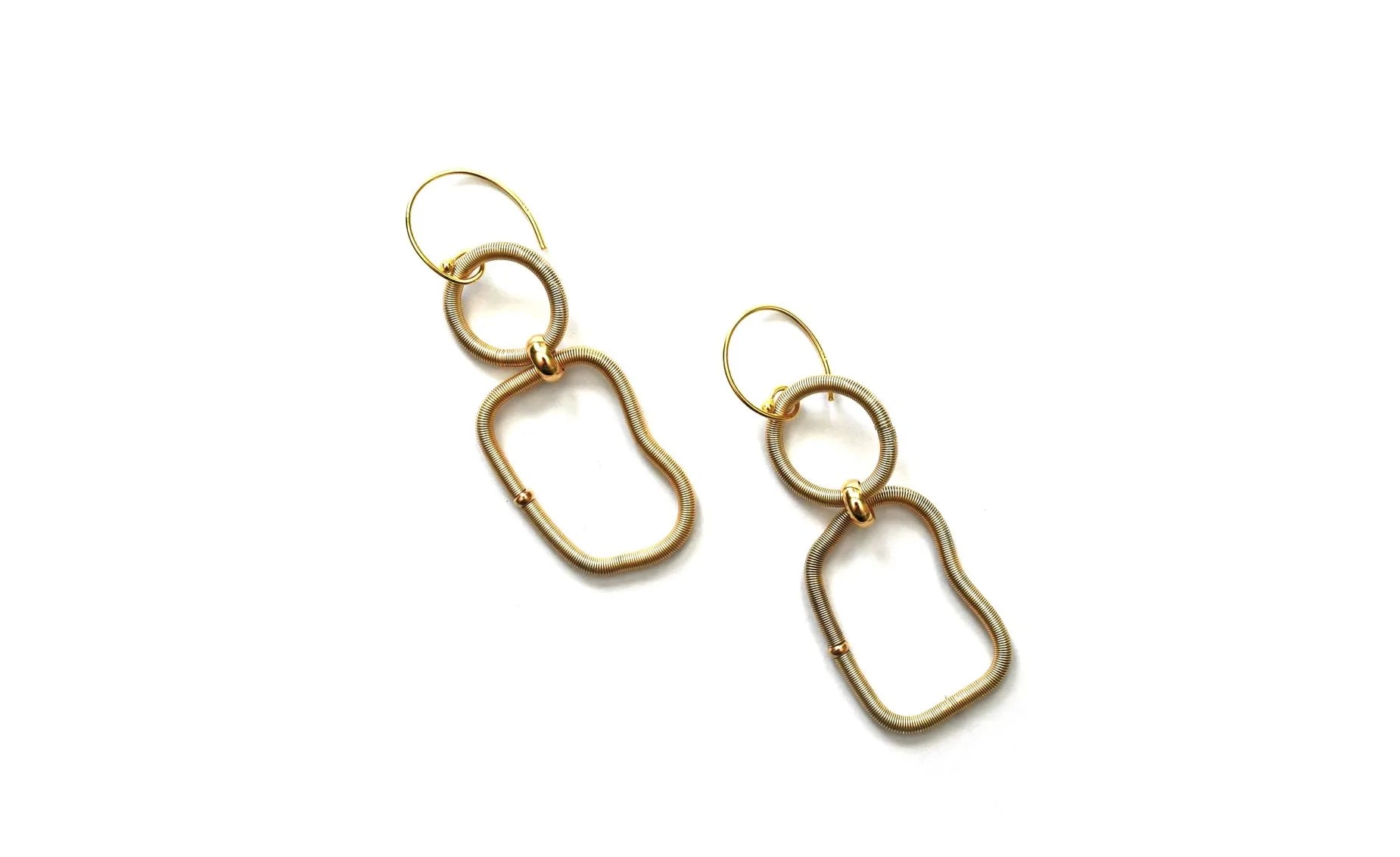 Gold Squiggle Piano Wire Earrings