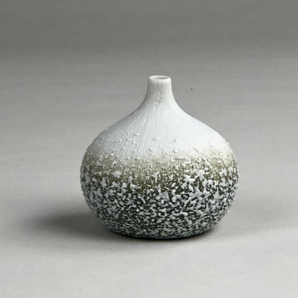 White Bud Vase, Textured Base