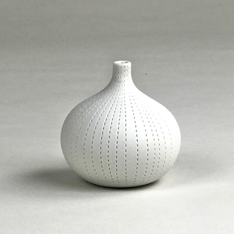 Bud Vase, Dotted Lines on White
