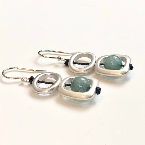 Silver Geo Links Earrings